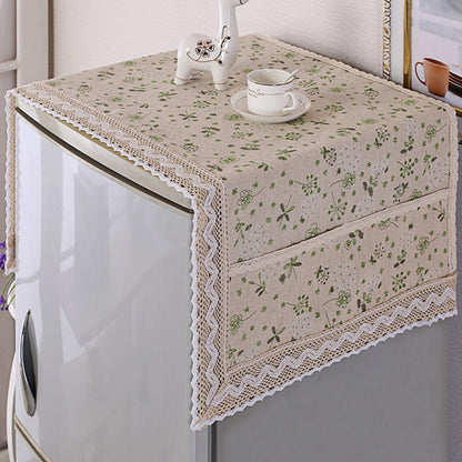 💖LAST DAY SALE!!💖✨Cotton Linen Refrigerator Dust Cover with Pockets