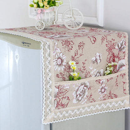 💖LAST DAY SALE!!💖✨Cotton Linen Refrigerator Dust Cover with Pockets