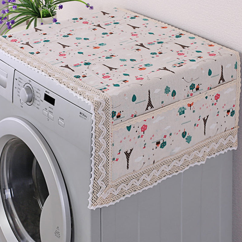 💖LAST DAY SALE!!💖✨Cotton Linen Refrigerator Dust Cover with Pockets