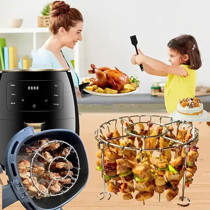 💖LAST DAY SALE!!💖✨Stainless Steel Round Oven Grill with Skewer