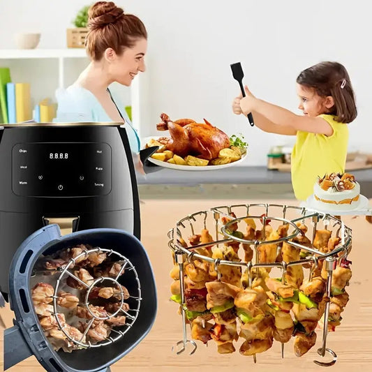 💖LAST DAY SALE!!💖✨Stainless Steel Round Oven Grill with Skewer