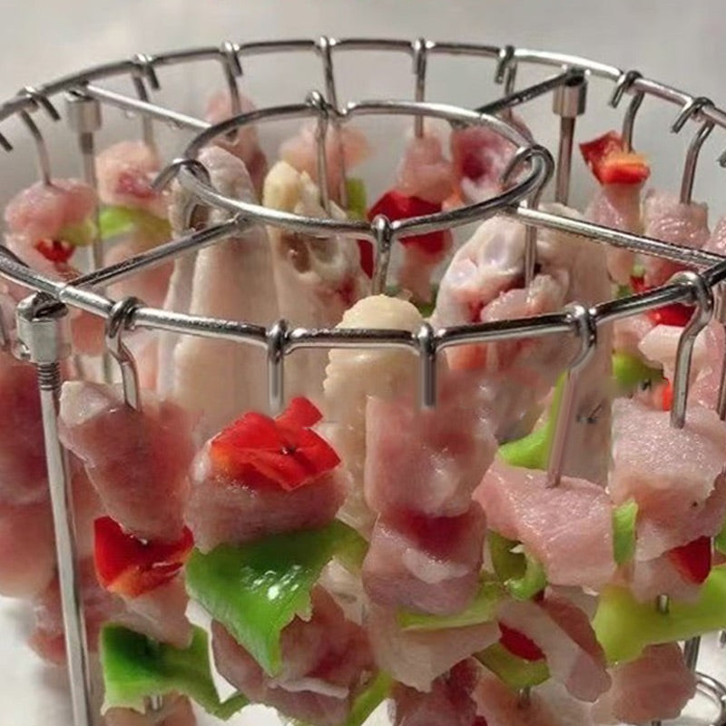 💖LAST DAY SALE!!💖✨Stainless Steel Round Oven Grill with Skewer