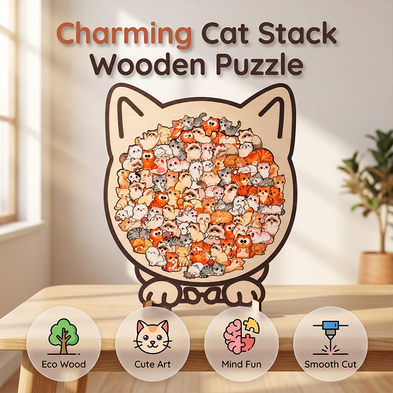 📢📢50% OFF !! ⏰Wooden Animal Stacking Puzzle