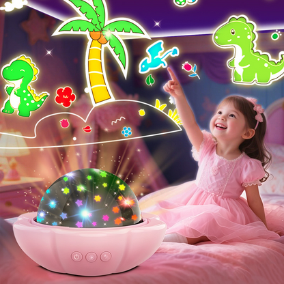 📢📢50% OFF !! ⏰2-in-1 Galaxy Projector Night Light with Projection Films