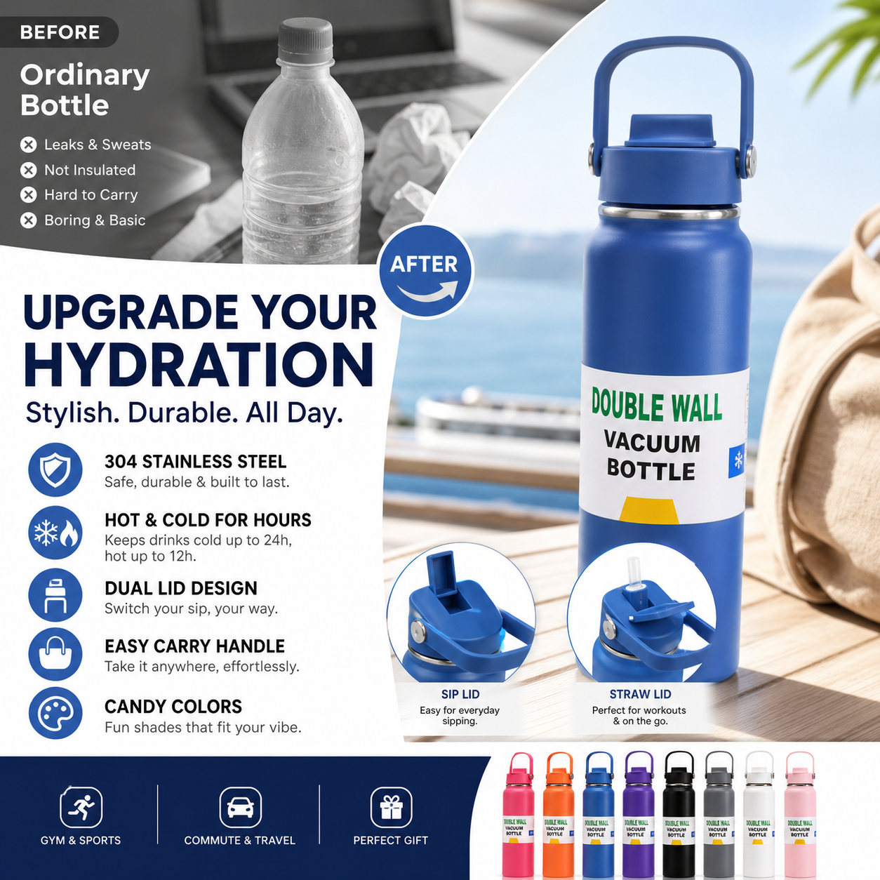 📢📢50% OFF !! ⏰Premium Stainless Steel Insulated Tumbler