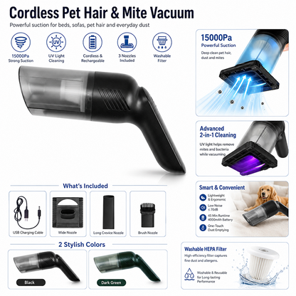 ⏳LAST DAY SALE!!🌿Handheld Cordless Mattress Vacuum Cleaner