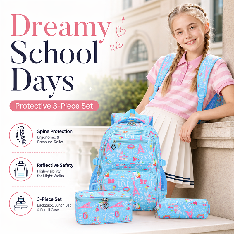 📢📢50% OFF !! ⏰💯Girls' Cute Multi-Pocket School Backpack