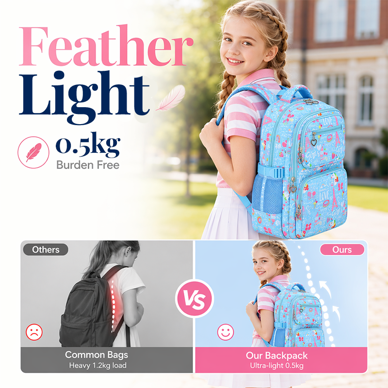 📢📢50% OFF !! ⏰💯Girls' Cute Multi-Pocket School Backpack