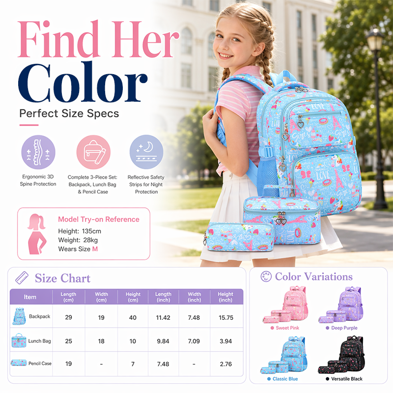 📢📢50% OFF !! ⏰💯Girls' Cute Multi-Pocket School Backpack