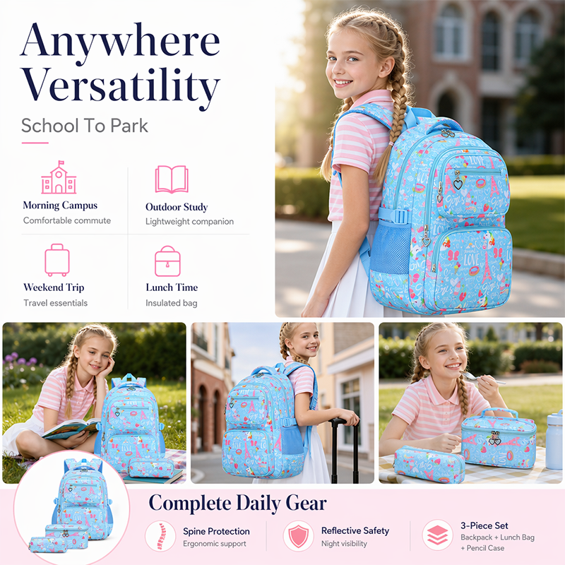 📢📢50% OFF !! ⏰💯Girls' Cute Multi-Pocket School Backpack