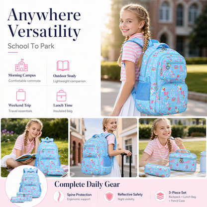 📢📢50% OFF !! ⏰💯Girls' Cute Multi-Pocket School Backpack