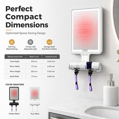 📢📢50% OFF !! ⏰LED Shower Mirror with Heated Anti-Fog for Shaving