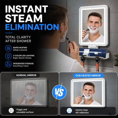 📢📢50% OFF !! ⏰LED Shower Mirror with Heated Anti-Fog for Shaving