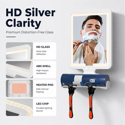 📢📢50% OFF !! ⏰LED Shower Mirror with Heated Anti-Fog for Shaving