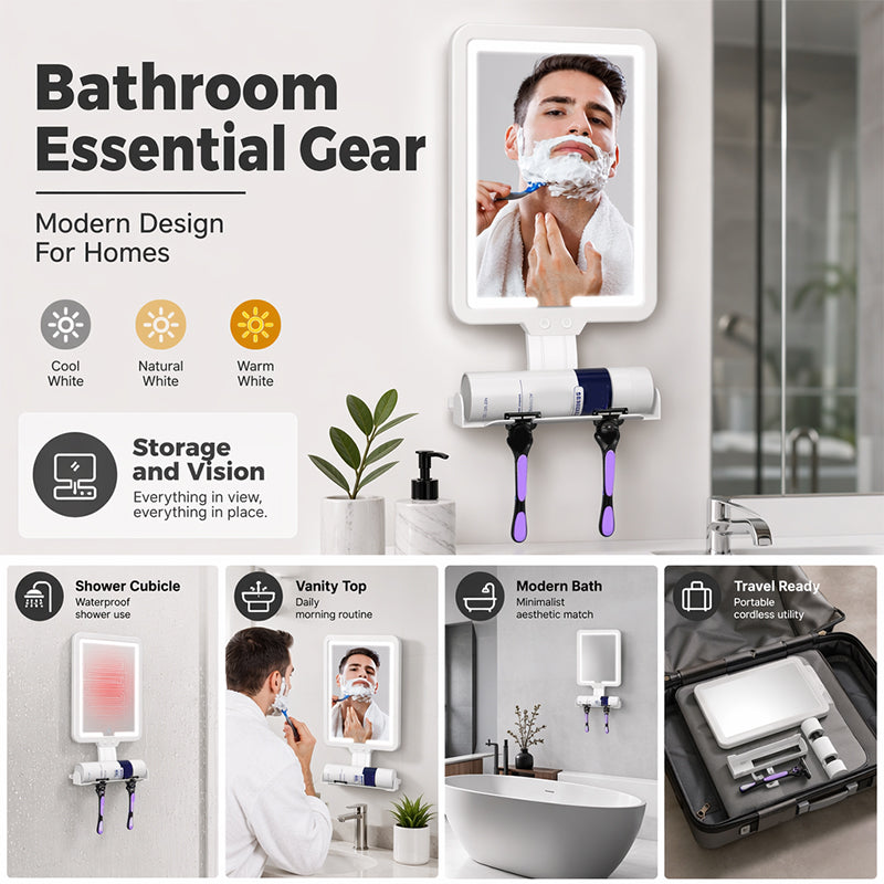 📢📢50% OFF !! ⏰LED Shower Mirror with Heated Anti-Fog for Shaving
