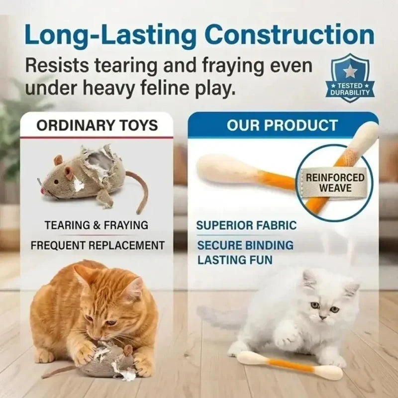 😺BORED CAT? FIX IT FAST!😺 Interactive Swab Toy – Premium Catnip, Durable Felt, Dental Care – Kicks, Chases & Pounces! 🐾