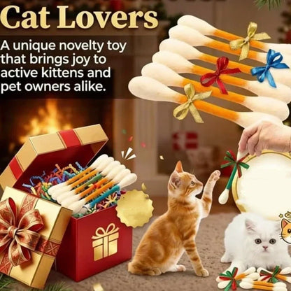 😺BORED CAT? FIX IT FAST!😺 Interactive Swab Toy – Premium Catnip, Durable Felt, Dental Care – Kicks, Chases & Pounces! 🐾