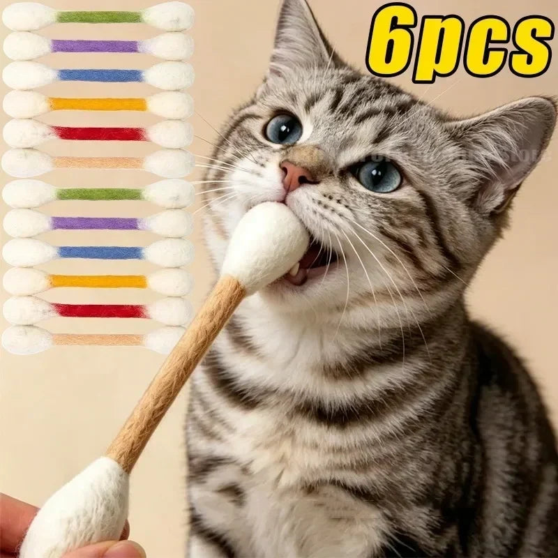 😺BORED CAT? FIX IT FAST!😺 Interactive Swab Toy – Premium Catnip, Durable Felt, Dental Care – Kicks, Chases & Pounces! 🐾