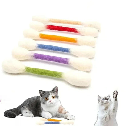😺BORED CAT? FIX IT FAST!😺 Interactive Swab Toy – Premium Catnip, Durable Felt, Dental Care – Kicks, Chases & Pounces! 🐾