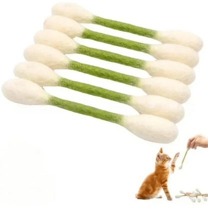 😺BORED CAT? FIX IT FAST!😺 Interactive Swab Toy – Premium Catnip, Durable Felt, Dental Care – Kicks, Chases & Pounces! 🐾