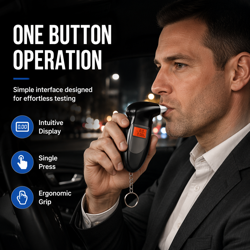 🔥 50% OFF 🔥 Portable Breathalyzer for Personal Use – Accurate BAC Tester with Rapid Response, Ergonomic Design, and Reliable ABS Build – Ideal for Responsible Drinking
