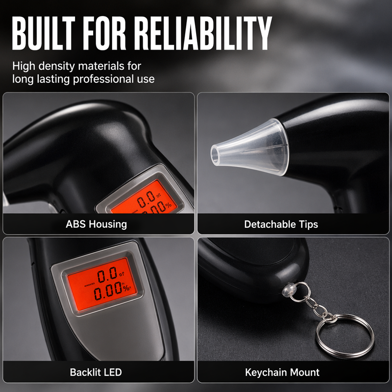 🔥 50% OFF 🔥 Portable Breathalyzer for Personal Use – Accurate BAC Tester with Rapid Response, Ergonomic Design, and Reliable ABS Build – Ideal for Responsible Drinking