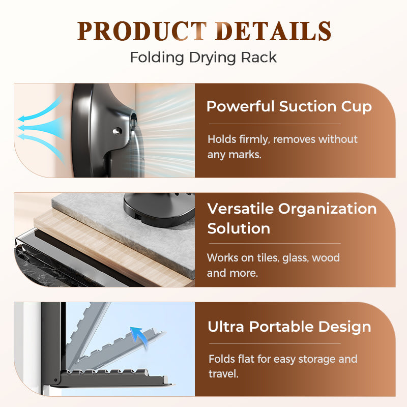 📢📢50% OFF !! ⏰Suction Cup Extendable Folding Drying Rack