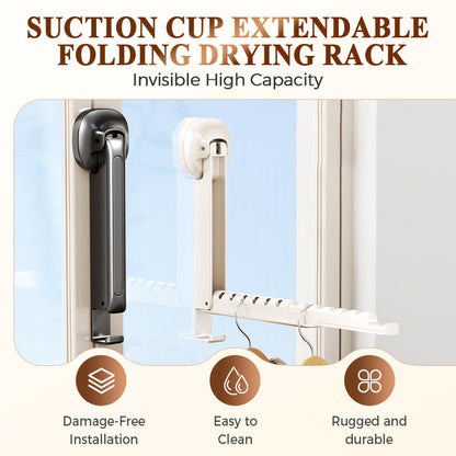 📢📢50% OFF !! ⏰Suction Cup Extendable Folding Drying Rack