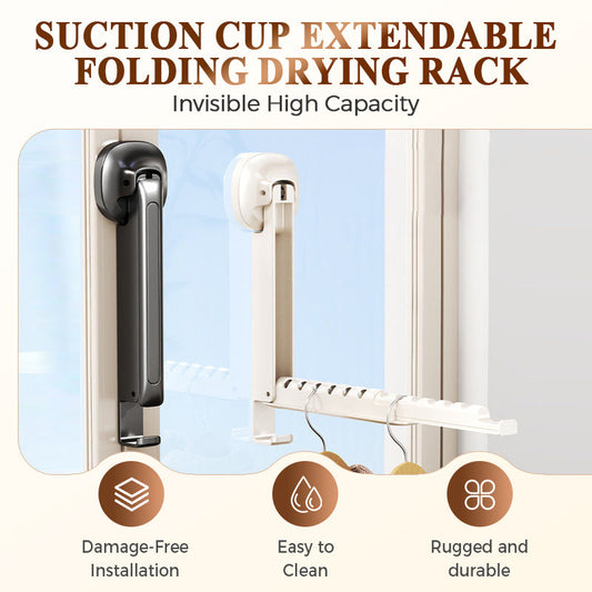 📢📢50% OFF !! ⏰Suction Cup Extendable Folding Drying Rack