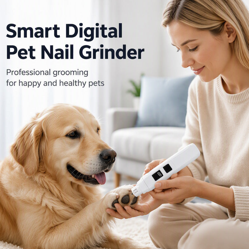 🐾 Electric Pet Nail Grinder with LED Power Display💡 Low Noise Painless Dog Cat Paw Grooming