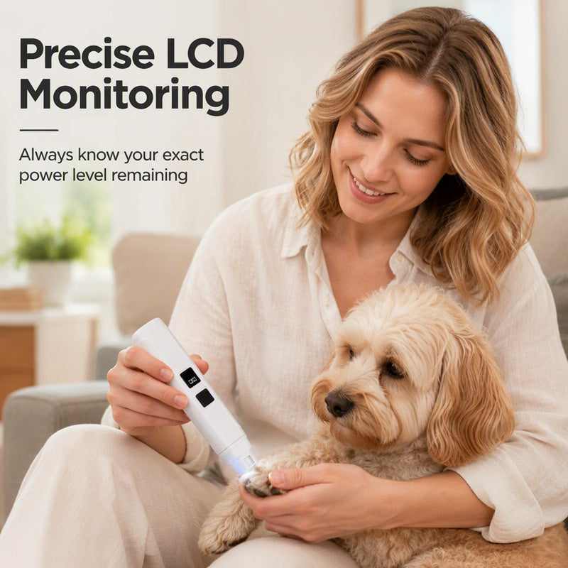 🐾 Electric Pet Nail Grinder with LED Power Display💡 Low Noise Painless Dog Cat Paw Grooming