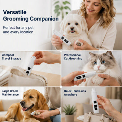 🐾 Electric Pet Nail Grinder with LED Power Display💡 Low Noise Painless Dog Cat Paw Grooming