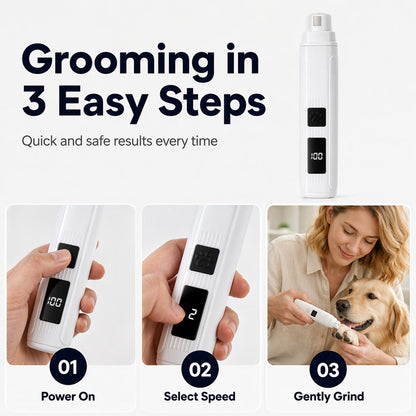 🐾 Electric Pet Nail Grinder with LED Power Display💡 Low Noise Painless Dog Cat Paw Grooming