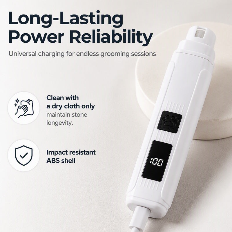 🐾 Electric Pet Nail Grinder with LED Power Display💡 Low Noise Painless Dog Cat Paw Grooming
