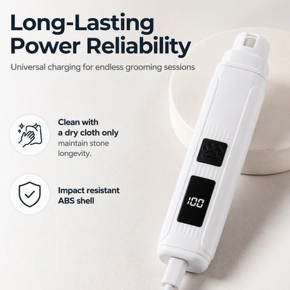 🐾 Electric Pet Nail Grinder with LED Power Display💡 Low Noise Painless Dog Cat Paw Grooming