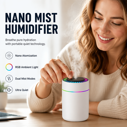 📢📢50% OFF !! ⏰Mini USB Air Humidifier with Colorful Light for Bedroom and Car