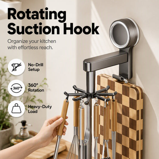 📢📢50% OFF !! ⏰Rotating Suction Cup Kitchen Hook