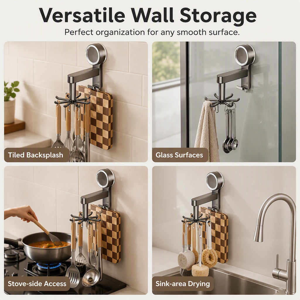 📢📢50% OFF !! ⏰Rotating Suction Cup Kitchen Hook