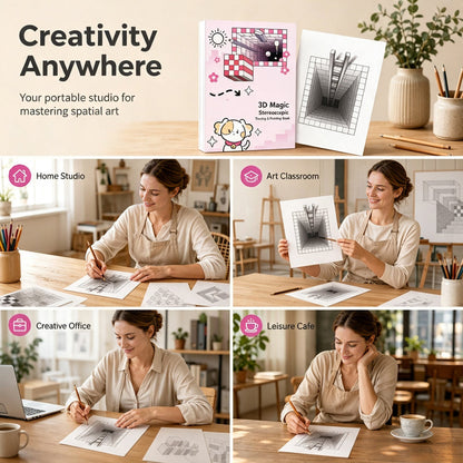 📢📢50% OFF !! ⏰Kids 3D Stereoscopic Tracing Drawing Book with Coloring and Paper Cutting Activities