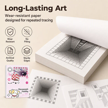 📢📢50% OFF !! ⏰Kids 3D Stereoscopic Tracing Drawing Book with Coloring and Paper Cutting Activities