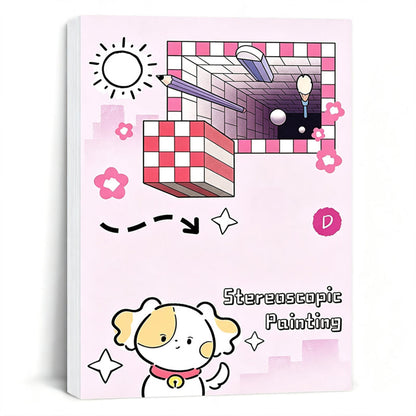 📢📢50% OFF !! ⏰Kids 3D Stereoscopic Tracing Drawing Book with Coloring and Paper Cutting Activities