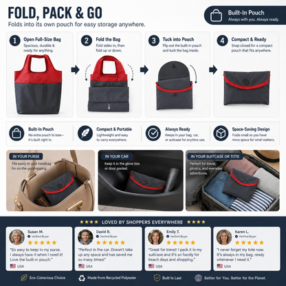 📢📢50% OFF !! ⏰Eco-Friendly Foldable Large Capacity Shopping Bag