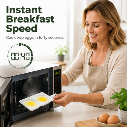 📢📢50% OFF !! ⏰Fast Microwave 2-Well Egg Cooker