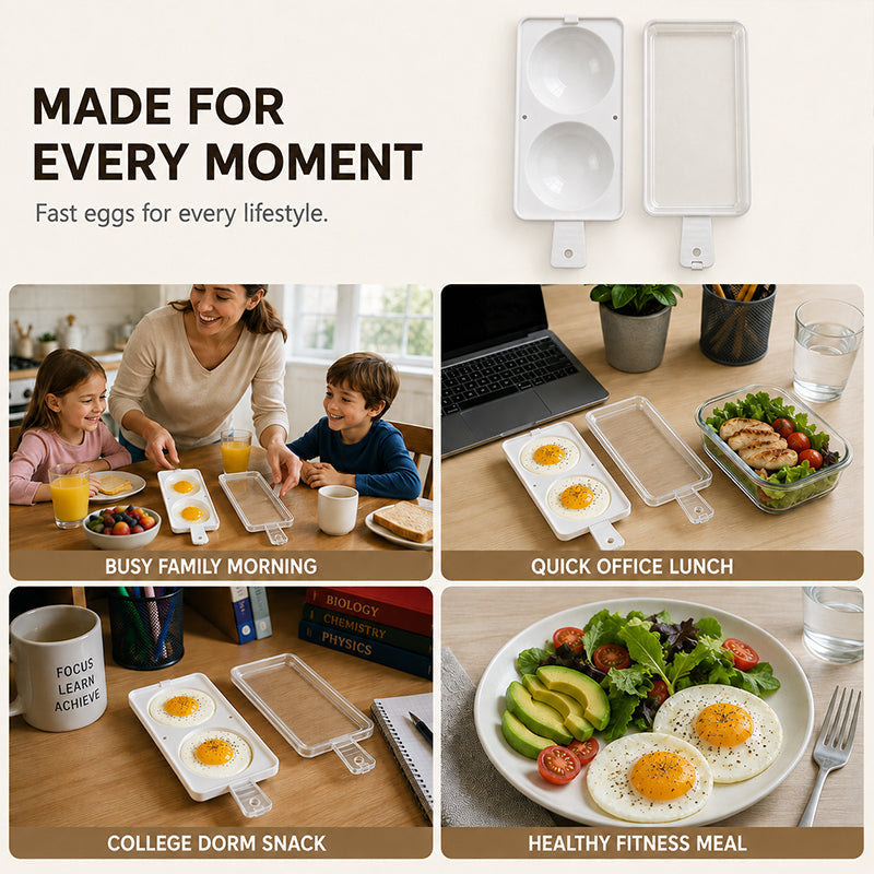 📢📢50% OFF !! ⏰Fast Microwave 2-Well Egg Cooker