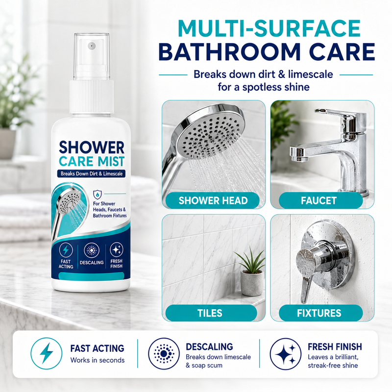 ⏳🏆LAST DAY SALE 🚿✨Fast-Acting Shower Limescale Remover Spray – Dissolves stubborn mineral deposits & hard water stains. Restores water flow & shine – just spray & wipe! 🧼💪