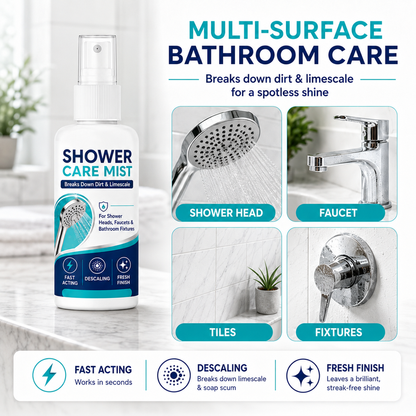 ⏳🏆LAST DAY SALE 🚿✨Fast-Acting Shower Limescale Remover Spray – Dissolves stubborn mineral deposits & hard water stains. Restores water flow & shine – just spray & wipe! 🧼💪