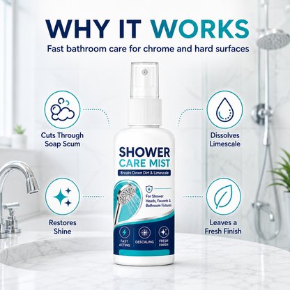 ⏳🏆LAST DAY SALE 🚿✨Fast-Acting Shower Limescale Remover Spray – Dissolves stubborn mineral deposits & hard water stains. Restores water flow & shine – just spray & wipe! 🧼💪