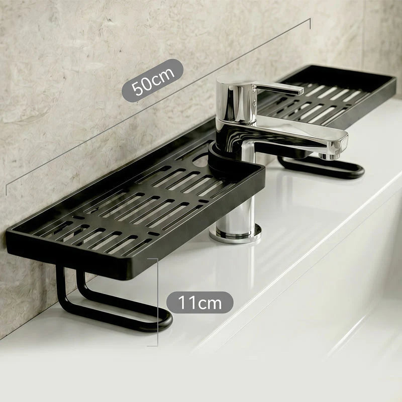🥳2026 HOT SALE🥳💞50% OFF!✨ 💝Steel Folding Storage Rack—A storage rack that requires no drilling and can be mounted above a faucet, featuring adjustable brackets for smooth drainage and easy cleaning with a damp cloth