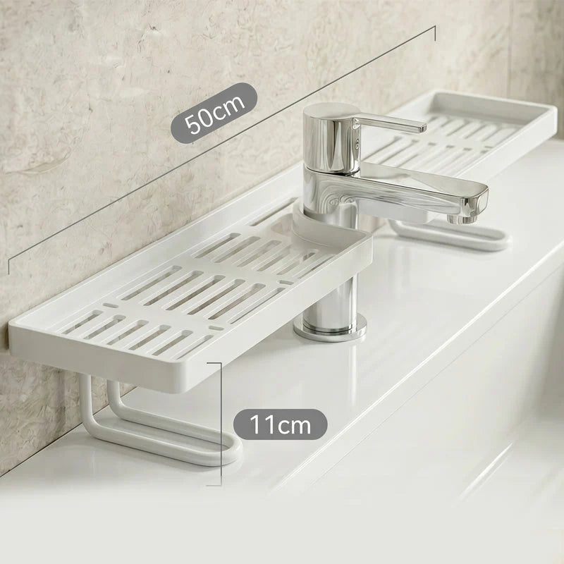 🥳2026 HOT SALE🥳💞50% OFF!✨ 💝Steel Folding Storage Rack—A storage rack that requires no drilling and can be mounted above a faucet, featuring adjustable brackets for smooth drainage and easy cleaning with a damp cloth