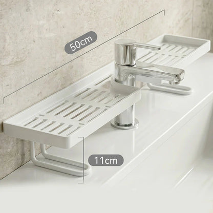 🥳2026 HOT SALE🥳💞50% OFF!✨ 💝Steel Folding Storage Rack—A storage rack that requires no drilling and can be mounted above a faucet, featuring adjustable brackets for smooth drainage and easy cleaning with a damp cloth